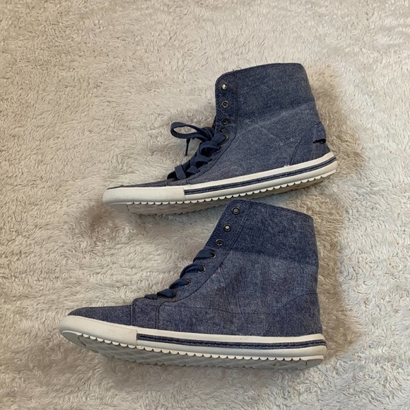 Rocket Dog Denim High Top fold over high low canvas denim sneakers, 10 - Picture 5 of 7